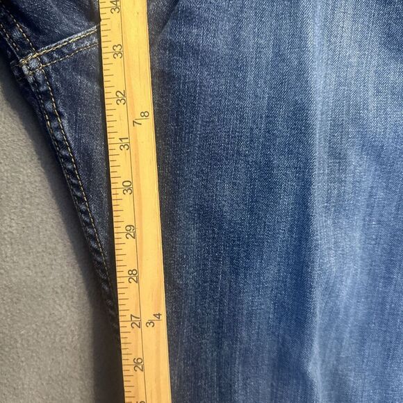 Levis 505 Straight Leg Jeans Men 36x34 Actual 34x33 Regular Fit Med Wash Classic - Picture 8 of 10